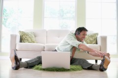 Businessman Multi-tasking at Home